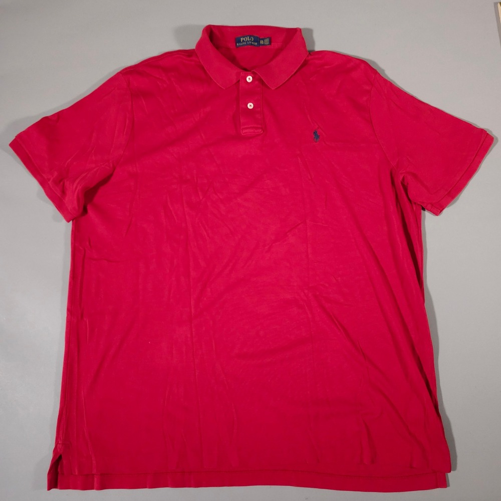 Polo Ralph Lauren Polo Shirt Mens XXL Red Short Sleeve Cotton Pony Logo